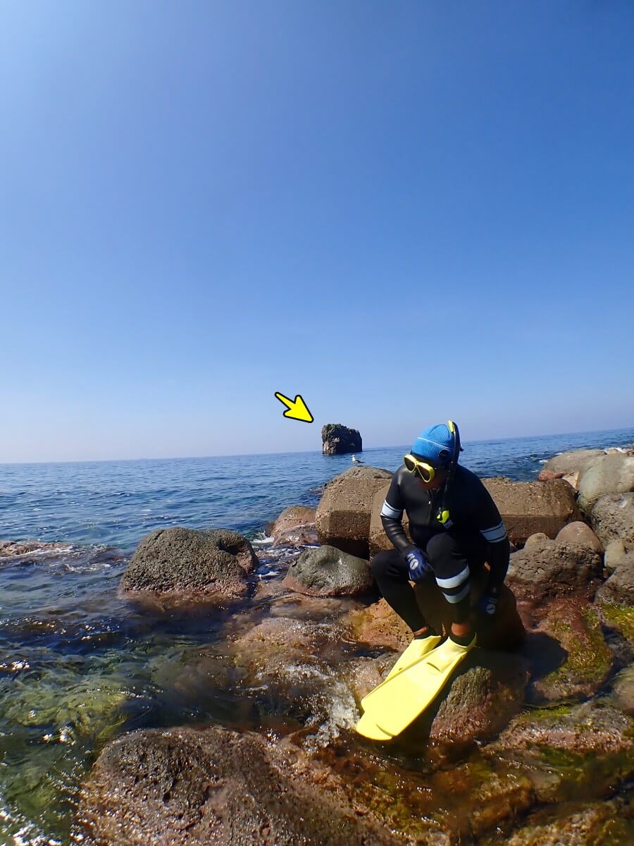 軍艦岩！スキンダイビング2025.8.30｜なぎさひろいの清須・西尾から送迎付き福井越前シュノーケリングとスキンダイビングツアー