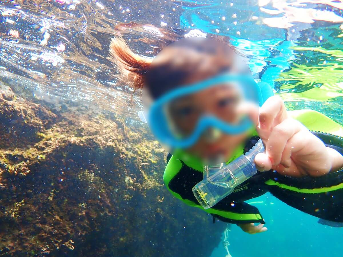 子どものシュノーケリング記念写真！2025.9.11｜なぎさひろいの清須・西尾から送迎付き福井越前ビーチで親子シュノーケリングとスキンダイビングツアー