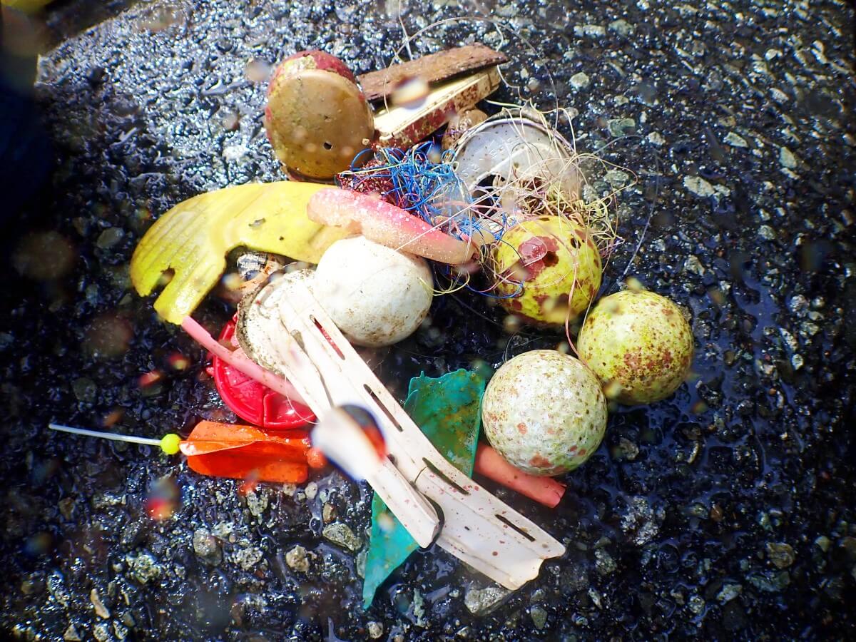 今回拾った海中ゴミ!2025.9.14|【なぎさひろい】名古屋に近い清須・西尾から送迎付き!静岡県東伊豆の川奈ビーチでシュノーケリングとスキンダイビングツアー